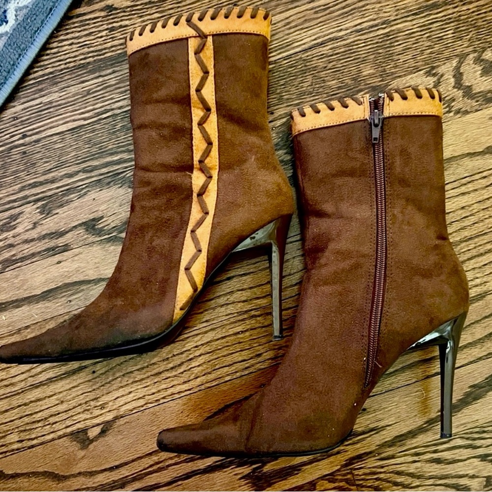 Chocolate and‎ Caramel Heeled Boots